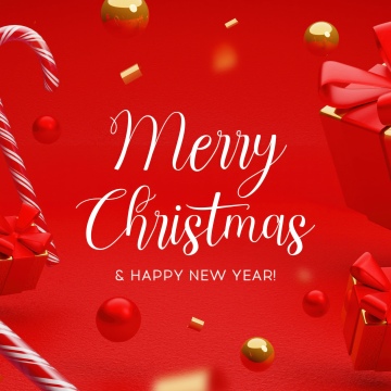Merry Christmas, New year greetings, Red aesthetic, Holidays, Red background, Christmas background, Gift Boxes, New Year celebrations, Christmas gifts, 5K