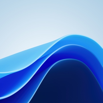 Blue waves, Windows 11, 5K, Blue aesthetic