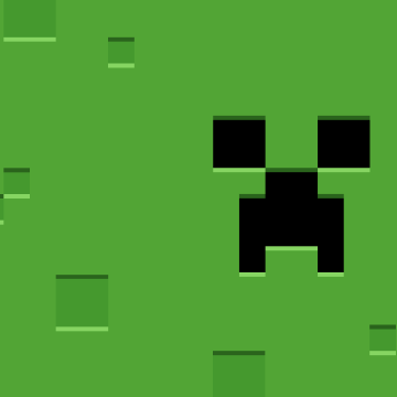 Minecraft, Creeper, Pixel art, Green background, Minimalist