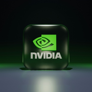 Nvidia Logo, Green, Dark background