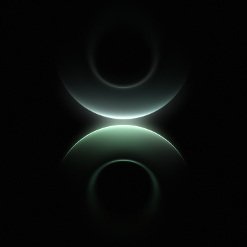 Green aesthetic, Rings, Glowing, Symmetry, Dark background, Green abstract, 5K