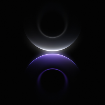 Geometric, Rings, Glowing, Symmetry, Dark background, 5K