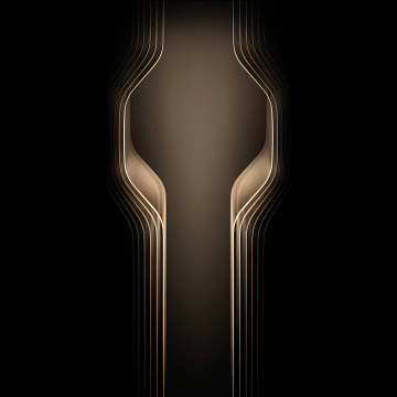 Golden, Symmetry, Dark background, Modern design, Stock, 5K, 