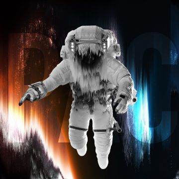 Astronaut, Fade, Space artwork, Blue, Red, Space suit