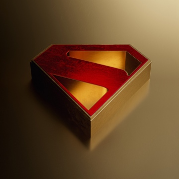 Superman, 8K, Minimalist, Logo, 5K, Golden background