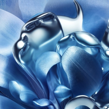 Liquid metal, Digital flower, 3D model, Metallic, Modern design, 5K