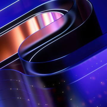 Liquid metal, Ribbons, Glossy, Violet aesthetic, Abstract art, 3D background