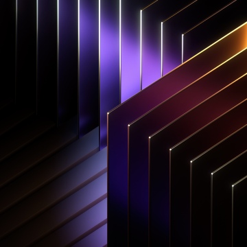 Geometric, Purple abstract, 5K, Layers, Metallic