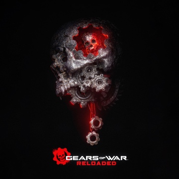 Gears of War: Reloade, Game poster, Dark background, Skull, 5K, 8K, Red glow