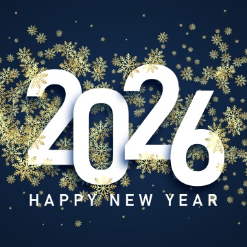 Happy New Year 2026, Snowflakes, Blue background, 5K, 2026 New Year