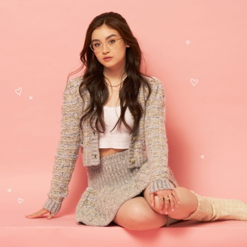 Anna Cathcart, Peach background, 5K, 8K, Canadian actress