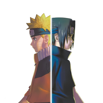 Naruto: Ultimate Ninja Storm, Key Art, Naruto Uzumaki, Sasuke Uchiha, White background