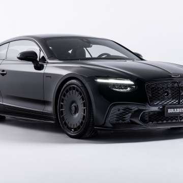 BRABUS, Bentley Continental GT Speed, Black cars, 5K, White background