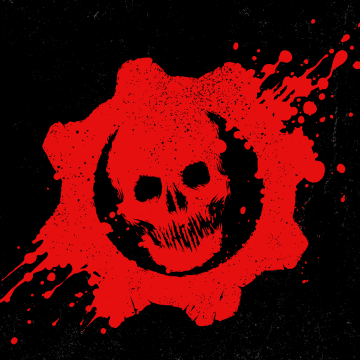 Crimson Omen, Gears of War, Skull, Dark background, Logo