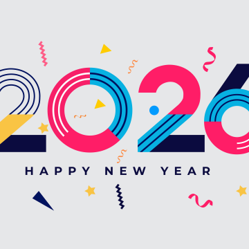 2026 New Year, 5K, Happy New Year 2026, Geometric