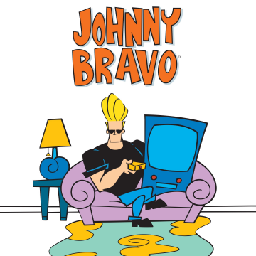 Johnny Bravo, Poster, 5K, White background, Funny, Cartoon
