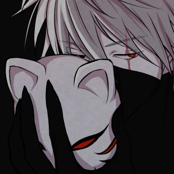 Kakashi ANBU, Sharingan, Dark background, Naruto, Kakashi Hatake, 5K