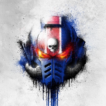 Lieutenant Titus, Helmet, Warhammer 40K, Graffiti, Game poster, 5K, Drippy artwork, Space Marines