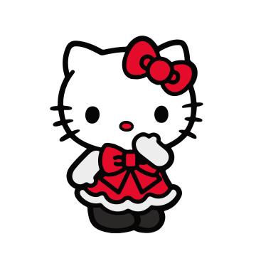 Hello Kitty, Red dress, White background, 5K, Sanrio, Cute cartoon, Minimalist