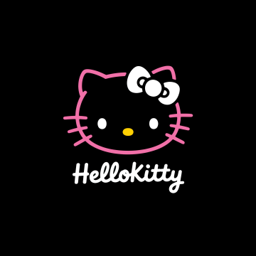Hello Kitty, AMOLED, Minimalist, Black background, 5K, Sanrio, Cute cartoon