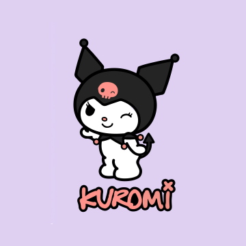 Kuromi, Sanrio, Kawaii, Purple background, Cute cartoon, 5K, Lavender background