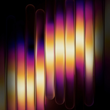 Golden, Gradient stripes, Neon, Purple abstract, Metallic, Modern design, Honor Win, Stock, 5K