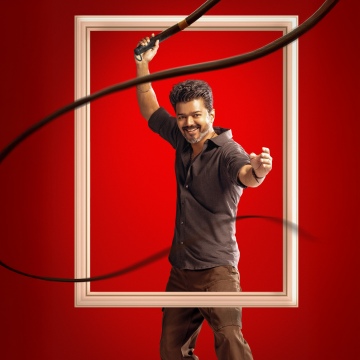 Thalapathy Vijay, Jana Nayagan, 8K, 2026 Movies, Kollywood, 5K, Red background, Indian movies