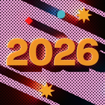 2026 New Year, Pop Art, Abstract background, Geometric, Colorful, Pink background