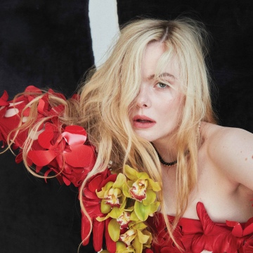 Elle Fanning, Floral dress, 5K, Blonde