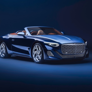 Bentley Mulliner Batur Convertible, 2026, 5K, 8K, Blue aesthetic, Blue car, Blue background