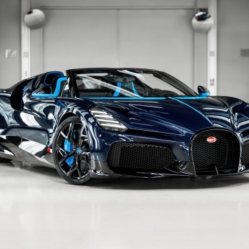 Bugatti W16 Mistral, Blue and Black, 5K, Hyper Sports Cars, Blue car