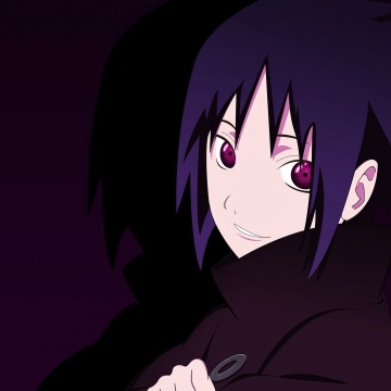 Sasuke Uchiha, Smiling, Naruto, 5K, Dark purple