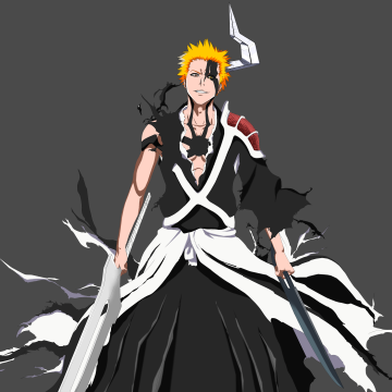 Ichigo Kurosaki, Horn of Salvation, Bleach: Thousand-Year Blood War, 5K, Grey background