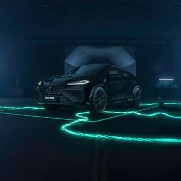 Brabus 900 Superblack, Lamborghini Urus SE, 2026, 5K, Black cars, Neon Lights, Futuristic, Dark aesthetic