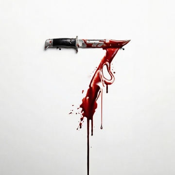Scream 7, Bloody knife, 2026 Movies, White background, 5K