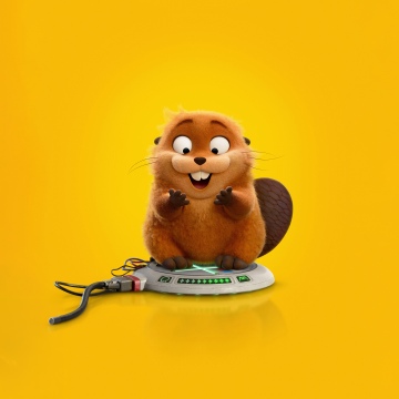 Hoppers (2026), Beaver, Mabel, 5K, 8K, Yellow background, Animation movies, Pixar movies