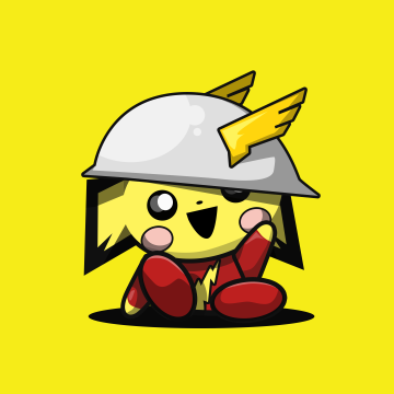 Pichu, Cute cartoon, Pokemon, Yellow background, 5K, 8K, Kawaii, Minimalist