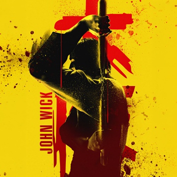 John Wick, Artwork, 5K, Yellow background