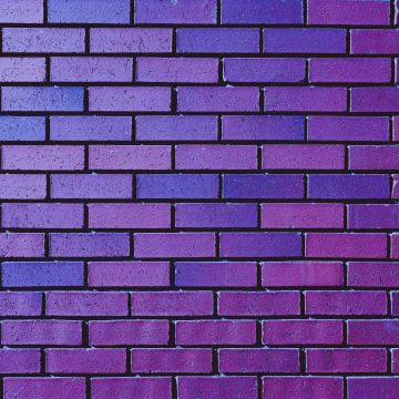 Brick wall, Purple, Violet, Bricks, Bright, Aesthetic, 5K