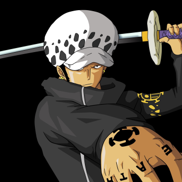 Trafalgar Law, Kikoku Katana, 5K, One Piece, Black background