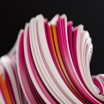 Abstract Swirls, Dark background, Pink abstract, Flow, 5K