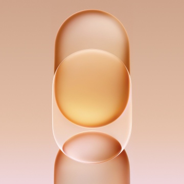 Geometric, Overlap, Frosted glass, Gradient background, 5K, Glossy, Translucent, Orange gradient