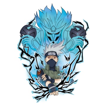 Kakashi Hatake, 12K, Susanoo mode, Artwork, Naruto, White background, 5K, 8K