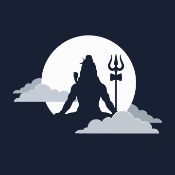 Lord Shiva, Dark background, Spiritual, Silhouette, Minimalist, Hindu God, Hinduism, Meditation, Mahadev