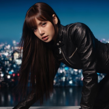 Lisa, Black leather, Blackpink, Urban, Night, 5K, 8K