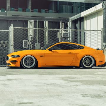 Ford Mustang, Orange cars, Custom tuning, 5K, 8K