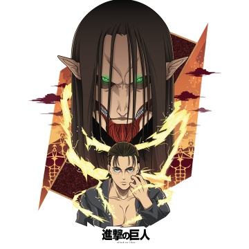 Eren Yeager, Titan, 12K, Illustration, 5K, 8K, White background, Attack on Titan