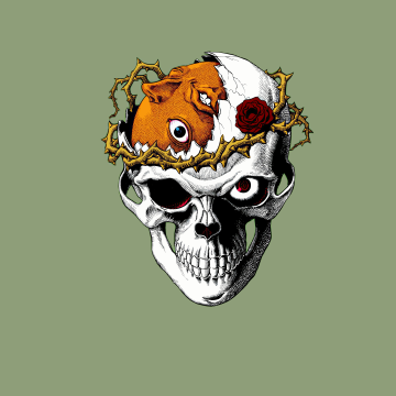 Berserk, Skull, Illustration, Pastel green