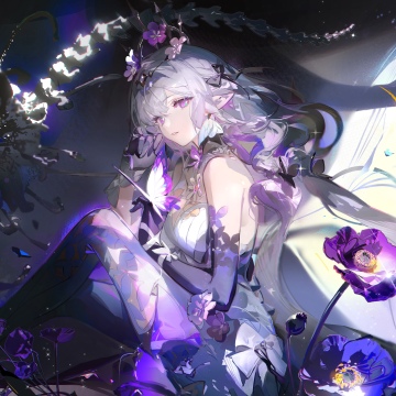 Castorice, 8K, Honkai: Star Rail, Anime girl, Purple eyes, Purple aesthetic, 5K