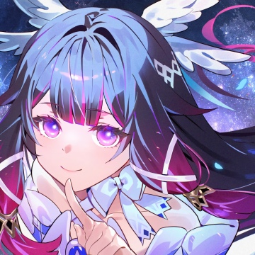 Columbina Hyposelenia, Genshin Impact, Anime girl, Moon, Angel wings, Purple eyes, 5K